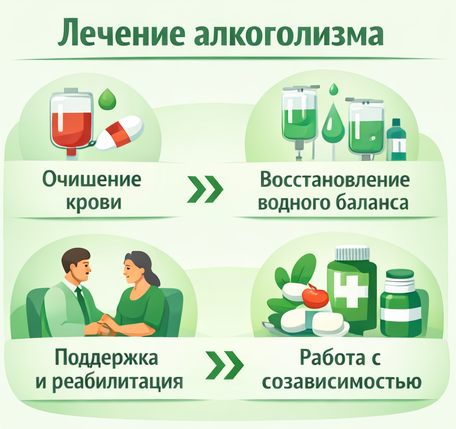 лечение алкоголизма в Ртищево этапы